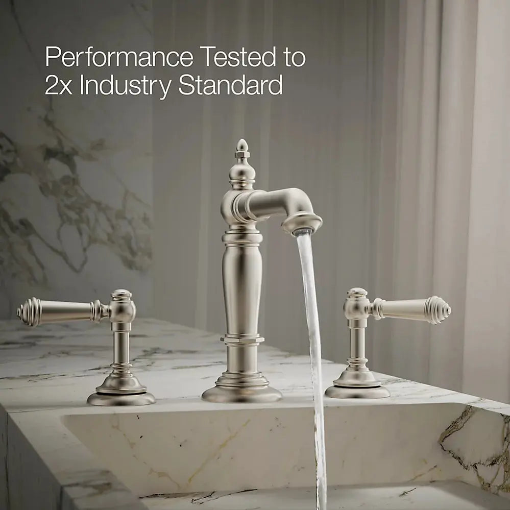 Kohler Artifacts Bathroom sink faucet spout with Column design, 1.2 gpm Vibrant Brushed Nickel - Plumbing Market