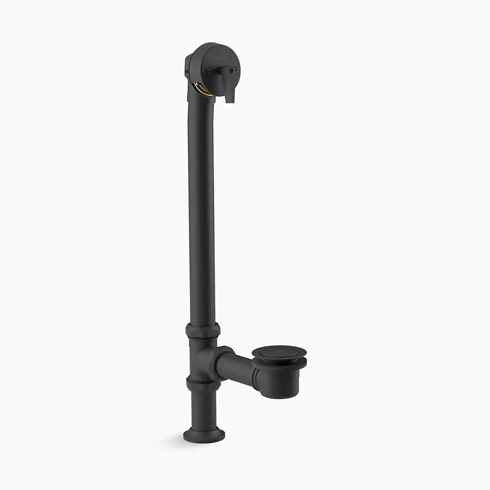 Kohler Artifacts® 1-1/2" pop-up bath drain for above- and through-the-floor freestanding bath installations Matte Black - Plumbing Market