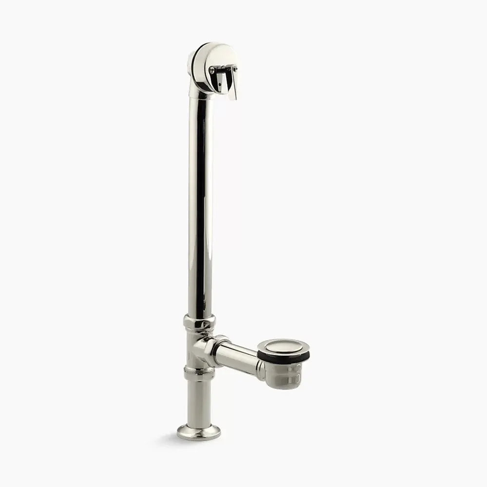 Kohler Artifacts® 1-1/2" pop-up bath drain for above- and through-the-floor freestanding bath installations Polished Nickel - Plumbing Market