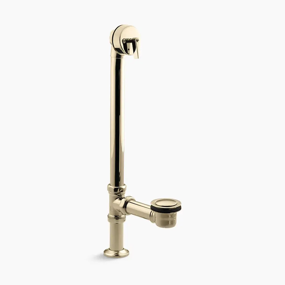 Kohler Artifacts® 1-1/2" pop-up bath drain for above- and through-the-floor freestanding bath installations Vibrant French Gold - Plumbing Market