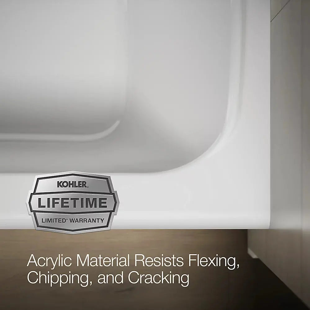 Kohler Avec 60" x 36" alcove bath, left drain K-25832-LA-0 - Plumbing Market