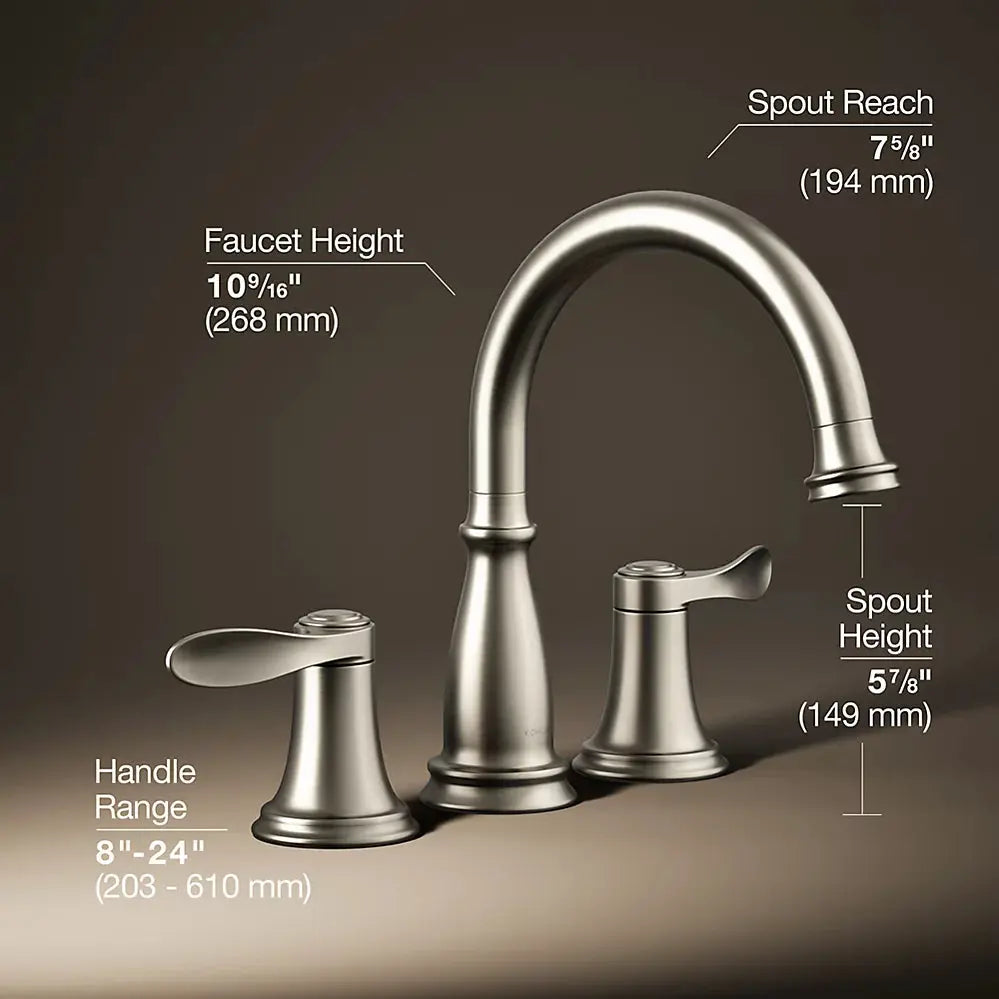 Kohler Bellera Deck-mount bathtub faucet trim Vibrant Brushed Nickel - Plumbing Market