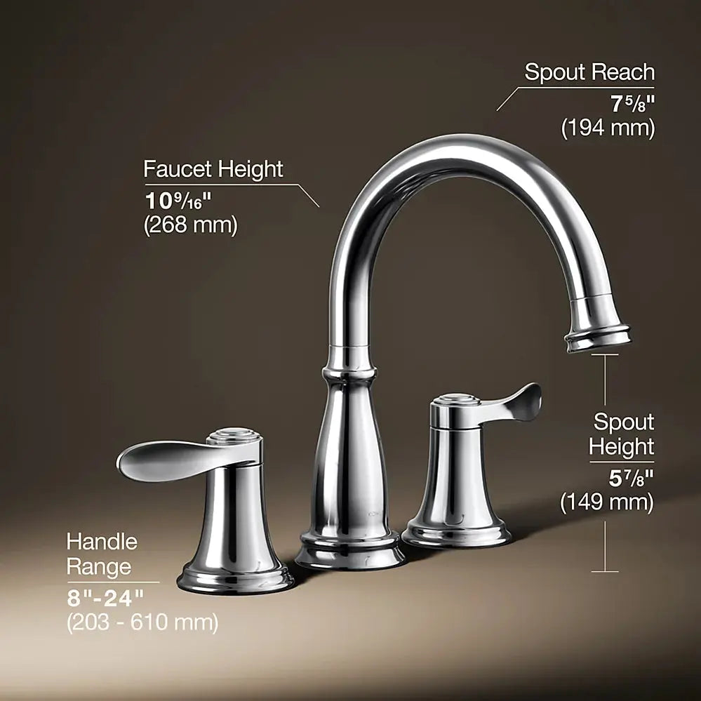Kohler Bellera Widespread Deck-mount bathtub faucet trim Polished Chrome - Plumbing Market