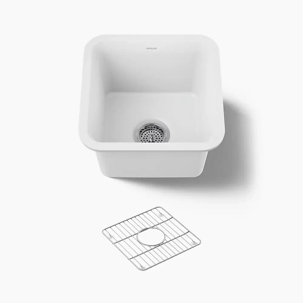 Kohler Cairn 15-1/2" undermount bar sink matte white - Plumbing Market