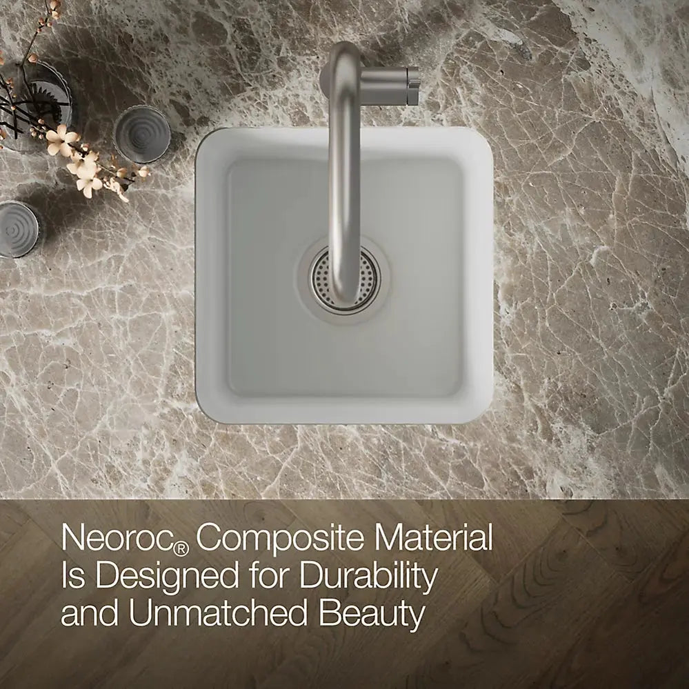 Kohler Cairn 15-1/2" undermount bar sink matte white - Plumbing Market