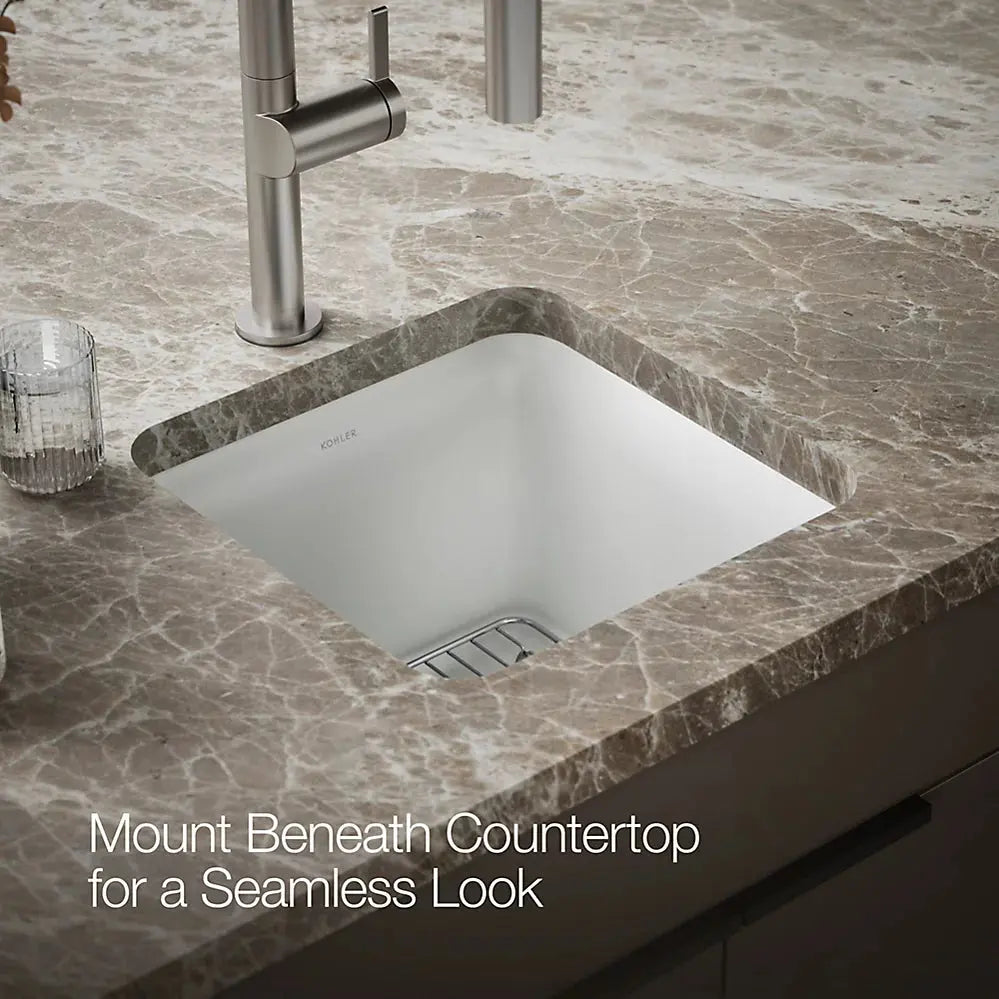 Kohler Cairn 15-1/2" undermount bar sink matte white - Plumbing Market