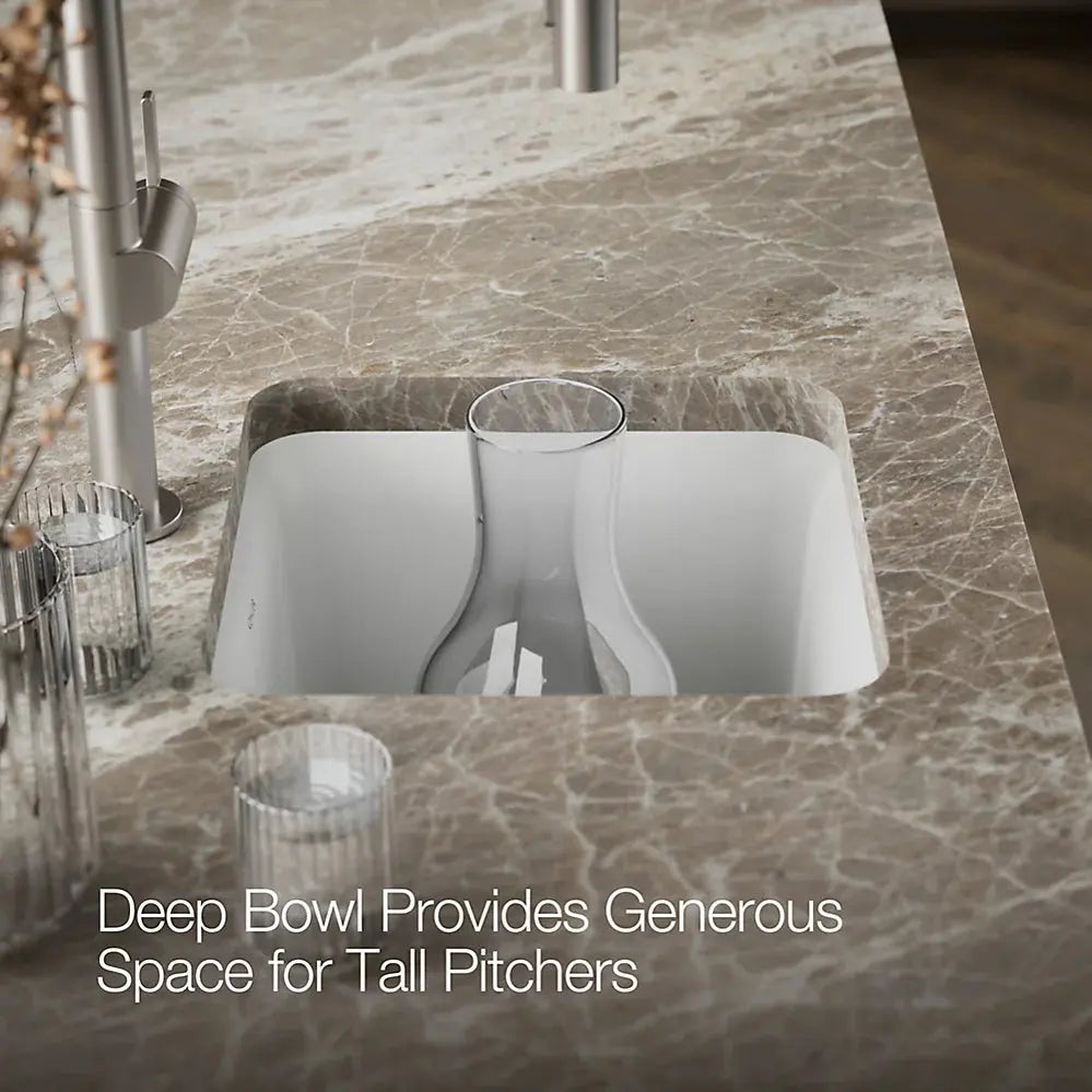 Kohler Cairn 15-1/2" undermount bar sink matte white - Plumbing Market