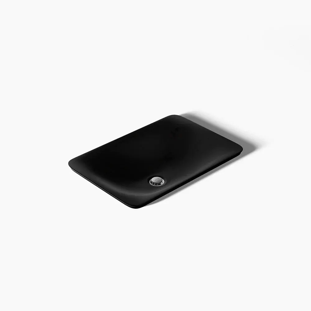 Kohler Carillon 21-1/4" rectangular drop-in bathroom sink, no overflow black - Plumbing Market