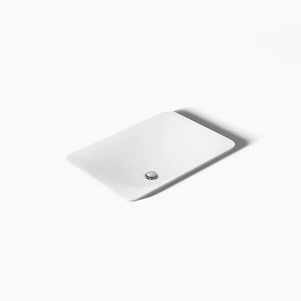 Kohler Carillon 21-1/4" rectangular drop-in bathroom sink, no overflow white - Plumbing Market