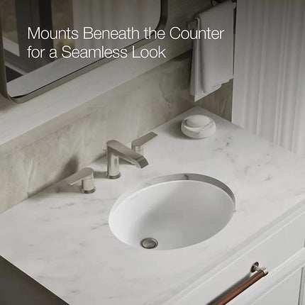 Kohler Caxton 15 Inch Oval Undermount Bathroom Sink 2209-0 - Plumbing Market