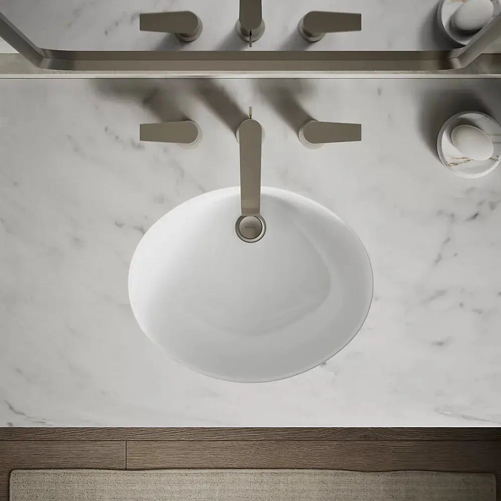 Kohler Caxton 15 Inch Oval Undermount Bathroom Sink 2209-0 - Plumbing Market