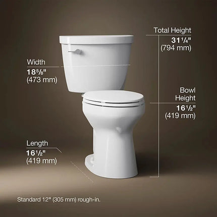 Kohler Cimarron Two-piece Elongated Toilet 1.28 gpf - Plumbing Market