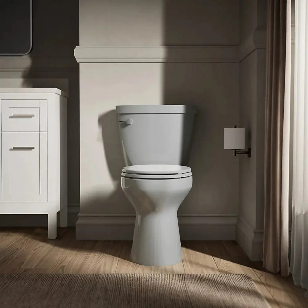 Kohler Cimarron® Two-piece elongated toilet, 1.28 gpf Ice Gray - Plumbing Market
