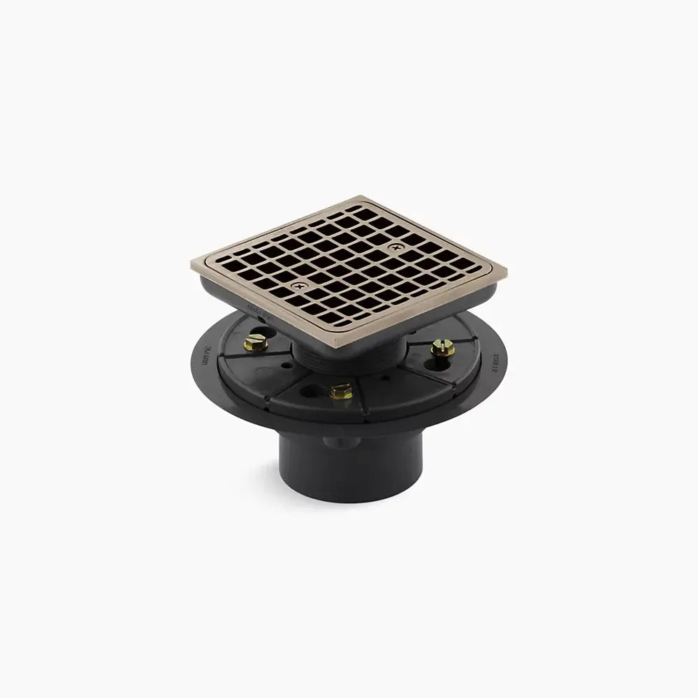 Kohler Clearflo Square design tile-in shower drain brushed bronze - Plumbing Market