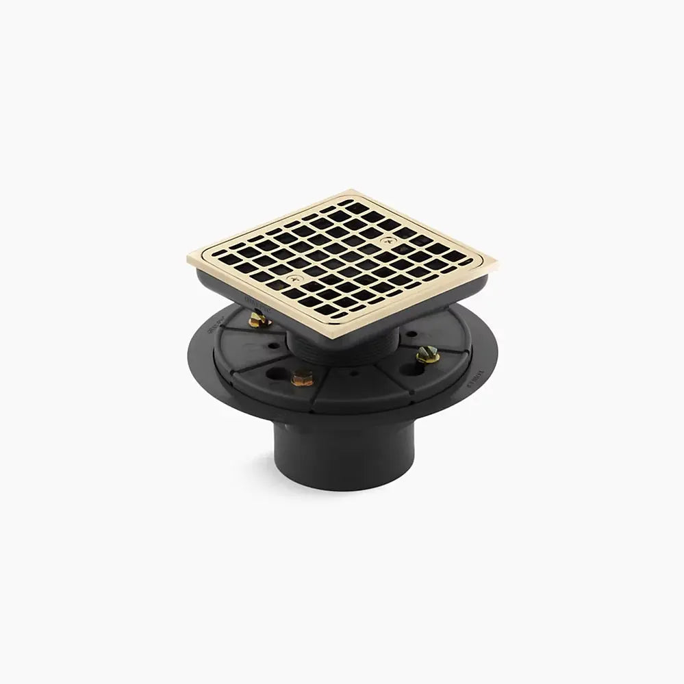 Kohler Clearflo Square design tile-in shower drain french gold - Plumbing Market