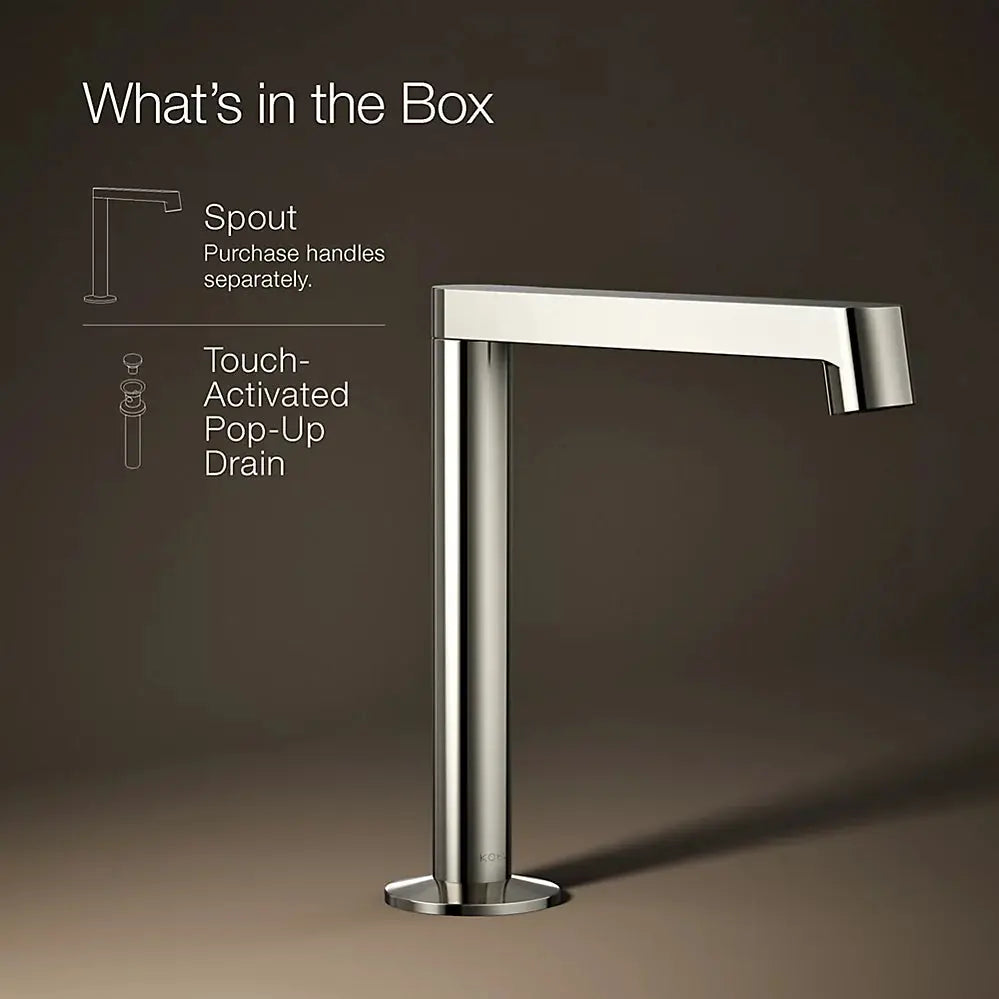 Kohler Components Bathroom sink faucet spout with Row design Polished Nickel - Plumbing Market