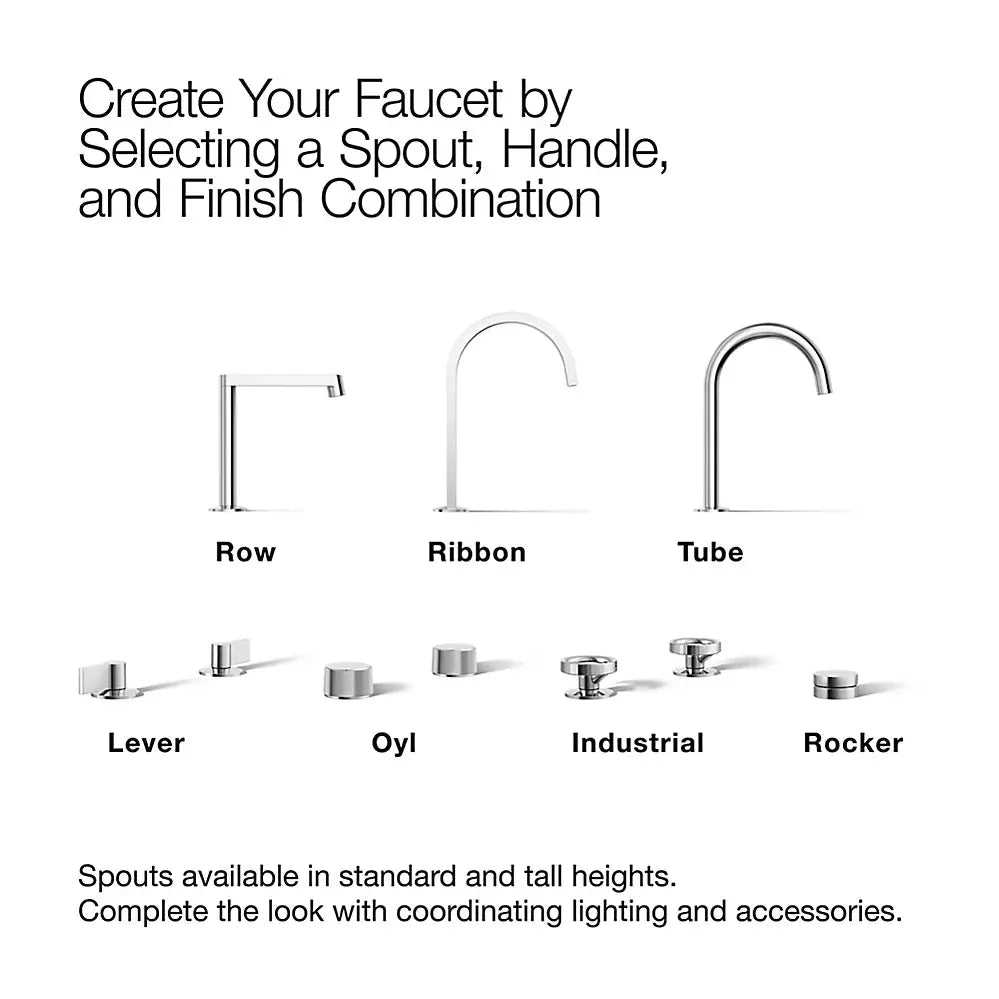 Kohler Components Bathroom sink faucet spout with Row design Polished Nickel - Plumbing Market