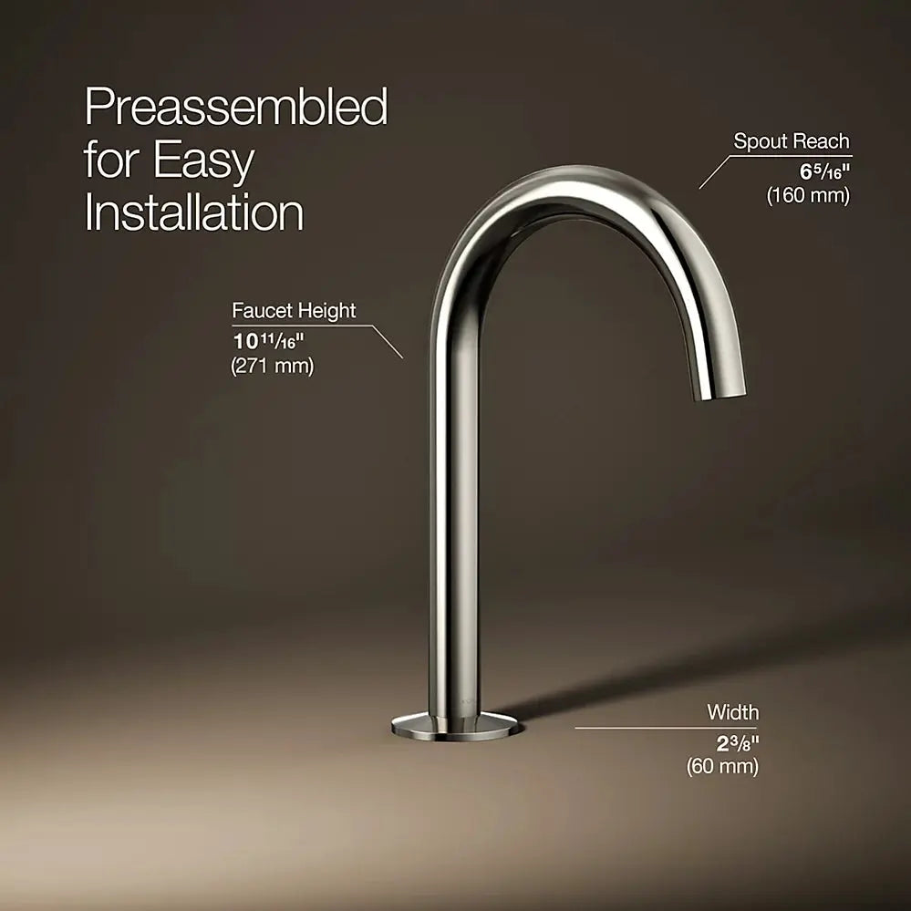 Kohler Components Bathroom sink faucet spout with Tube design Vibrant Polished Nickel - Plumbing Market