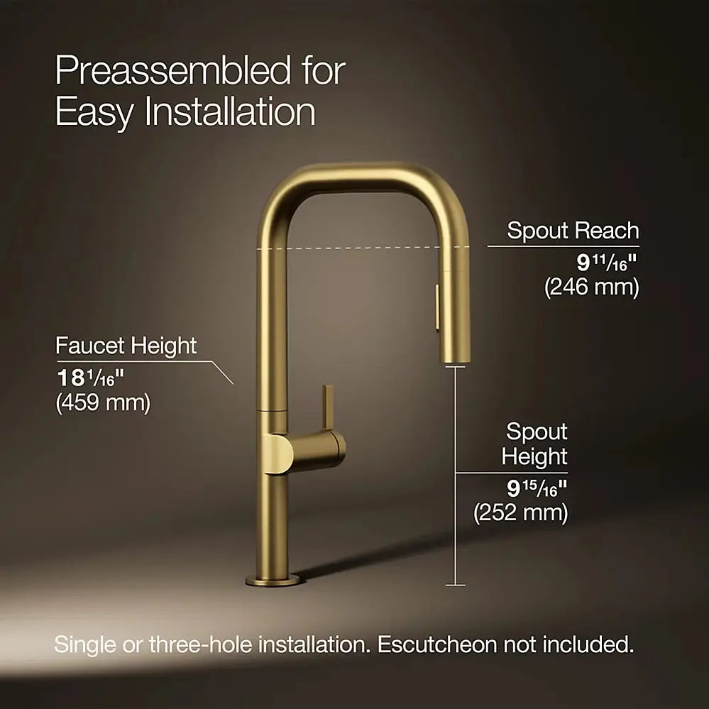 Kohler Components Pull-down kitchen sink faucet with two-function sprayhead K-28269-2MB - Plumbing Market