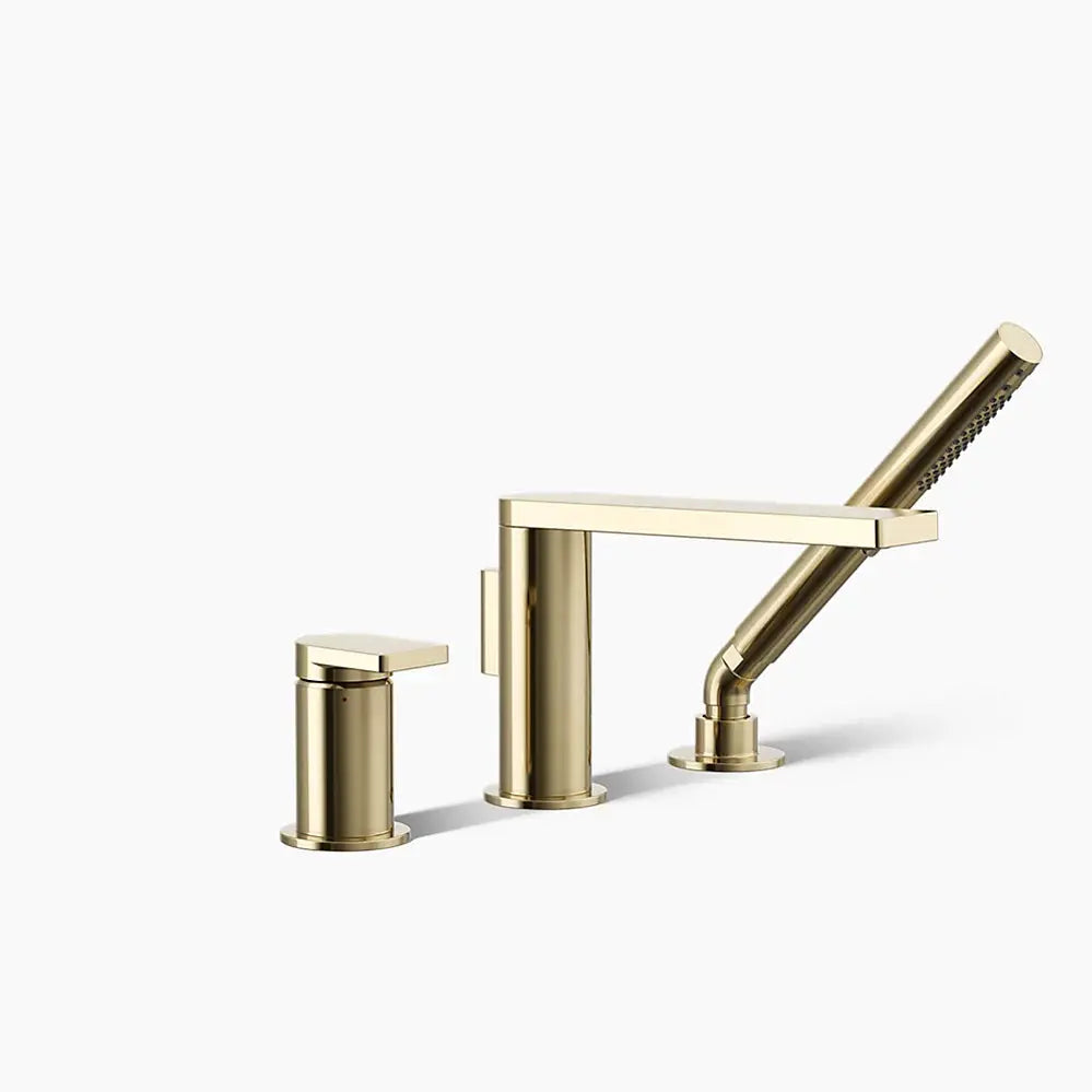 Kohler Composed Deck-mount bath faucet with handshower french gold - Plumbing Market