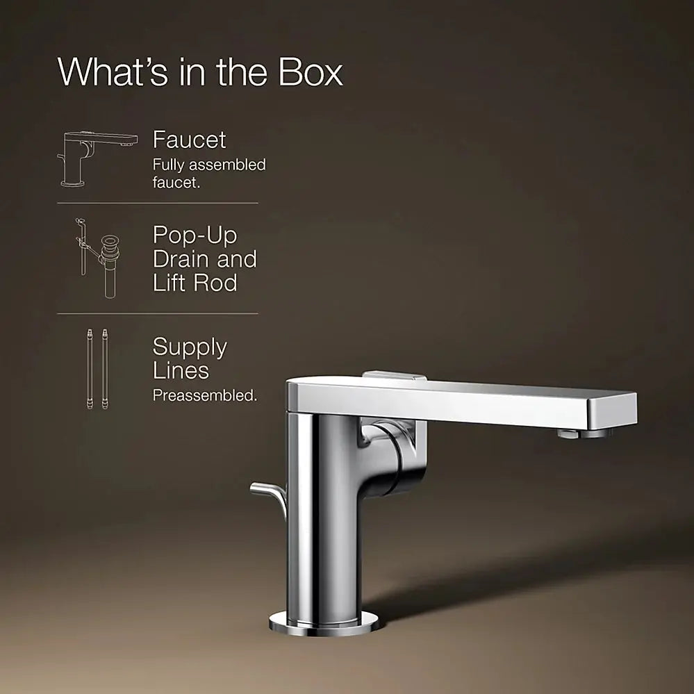 Kohler Composed Single-handle bathroom sink faucet with Lever handle, 1.2 gpm K-73167-4-CP - Plumbing Market