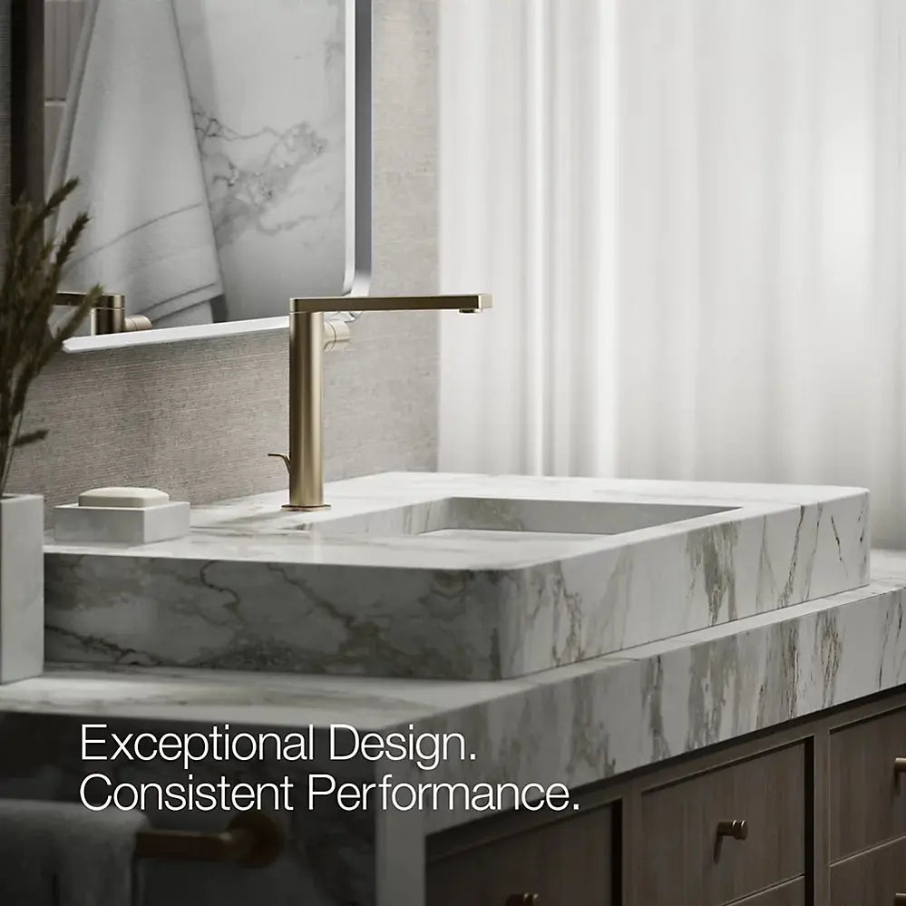Kohler Composed Tall single-handle bathroom sink faucet with Cylindrical handle, 1.2 gpm Vibrant Brushed Bronze - Plumbing Market