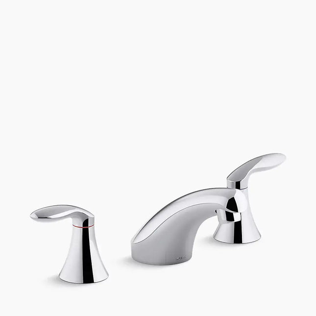 Kohler Coralais Widespread bathroom sink faucet with lever handles, less drain and lift rod K-15265-4NDRA-CP - Plumbing Market