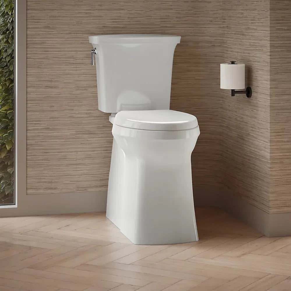 Kohler Corbelle Tall ContinuousClean two-piece elongated toilet with skirted trapway, 1.28 gpf - Plumbing Market