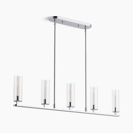 Kohler Crue 5-Light Linear Chandelier 35877-CH05-CPL - Plumbing Market