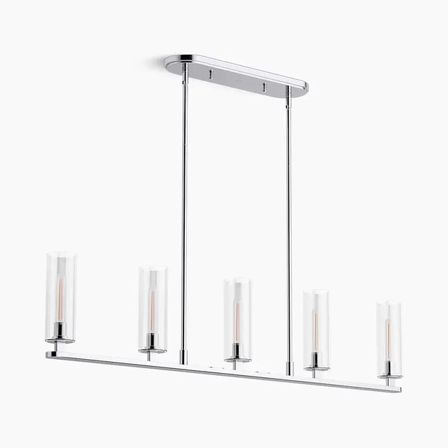 Kohler Crue 5-Light Linear Chandelier 35877-CH05-CPL - Plumbing Market