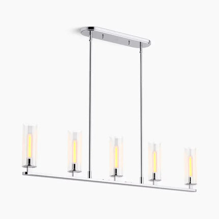 Kohler Crue 5-Light Linear Chandelier 35877-CH05-CPL - Plumbing Market