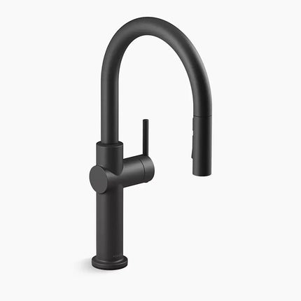 Kohler Crue Pull-down kitchen sink faucet with three-function sprayhead K-22972-BL - Plumbing Market