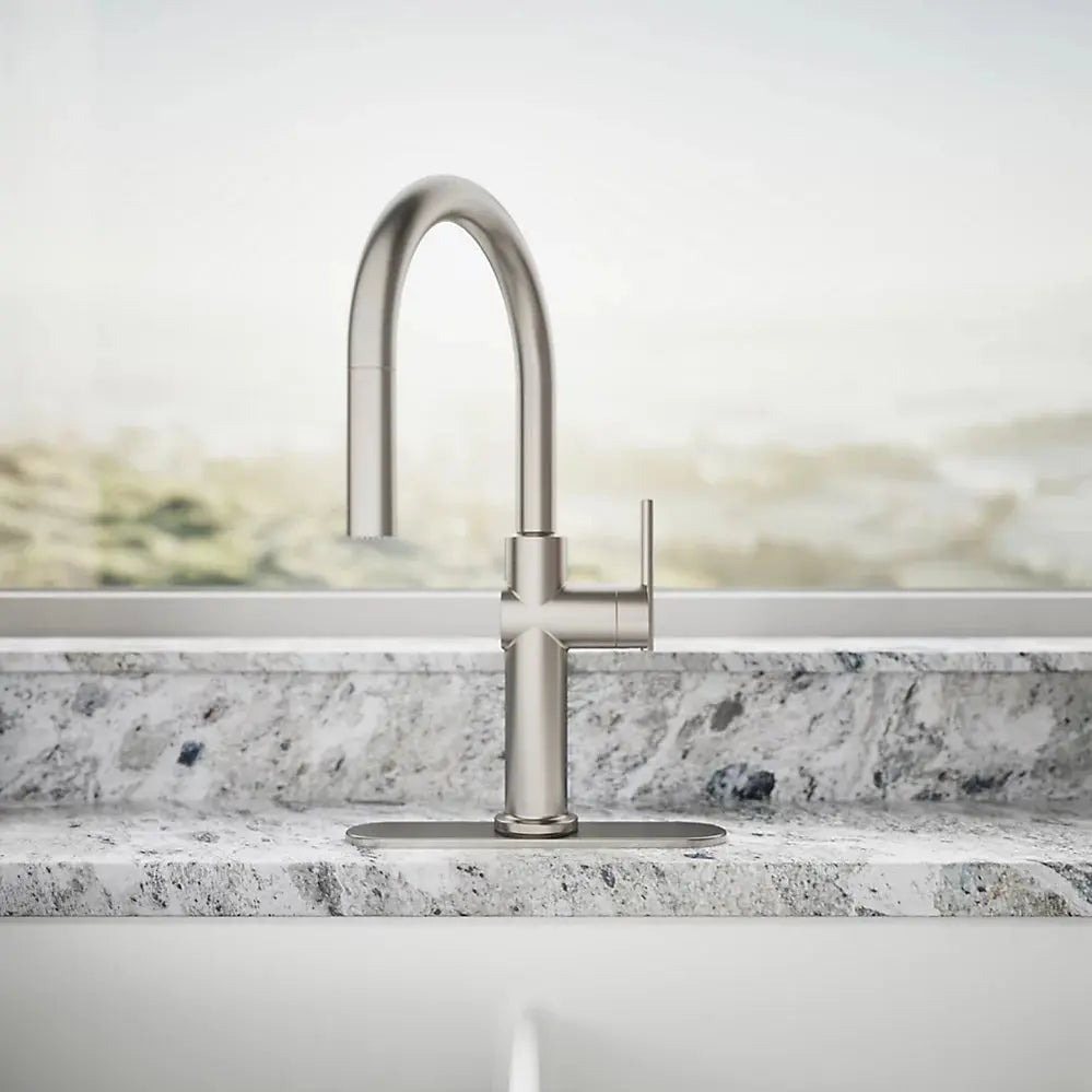 Kohler Crue Pull-down kitchen sink faucet with three-function sprayhead K-22972-VS - Plumbing Market