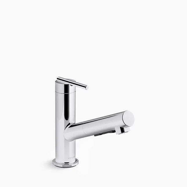 Kohler Crue Pull-out kitchen sink faucet with three-function sprayhead K-22976-CP - Plumbing Market