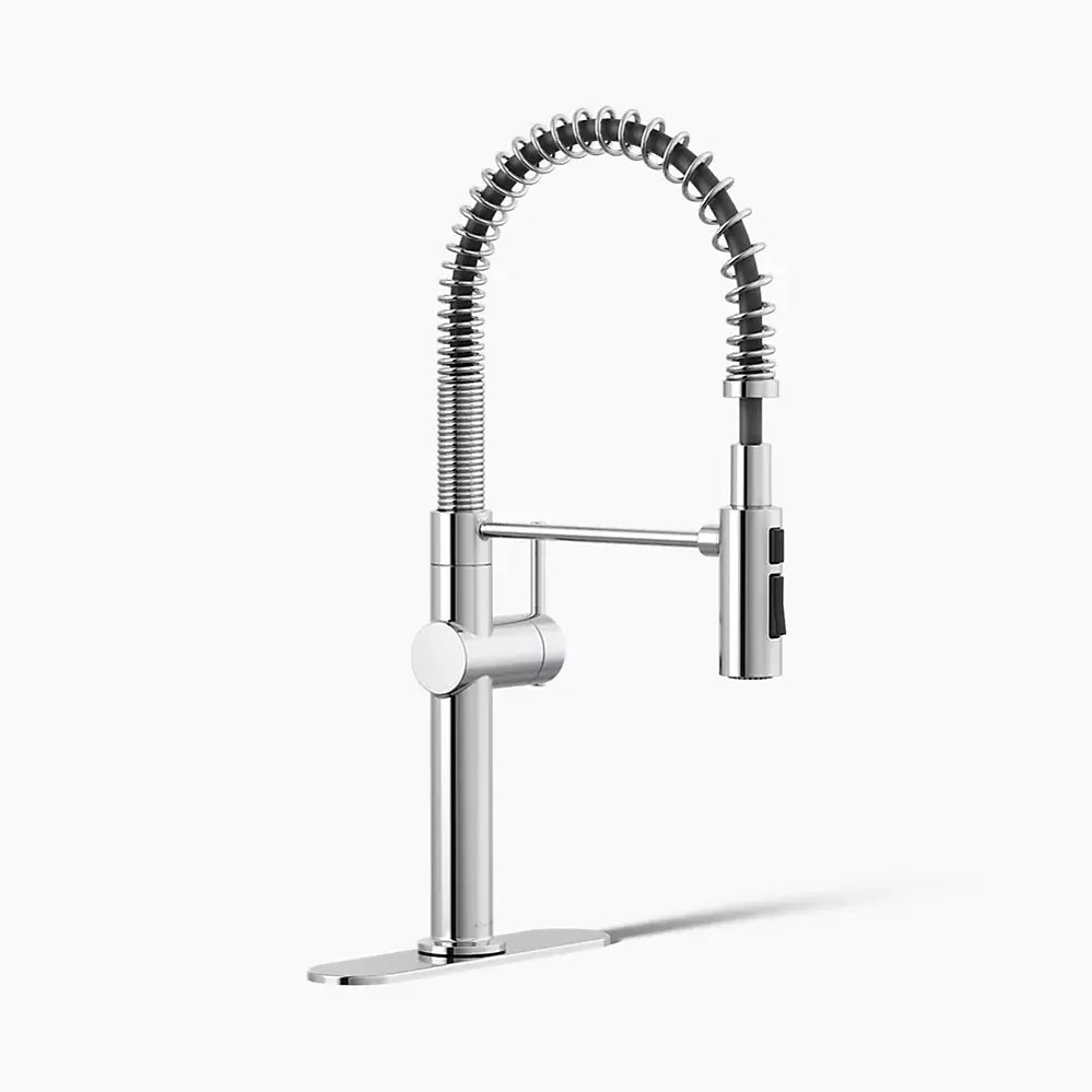 Kohler Crue Semi-professional kitchen sink faucet with three-function sprayhead - Plumbing Market