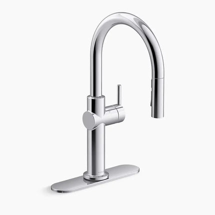 Kohler Crue Touchless pull-down kitchen sink faucet with three-function sprayhead K-22974-CP - Plumbing Market