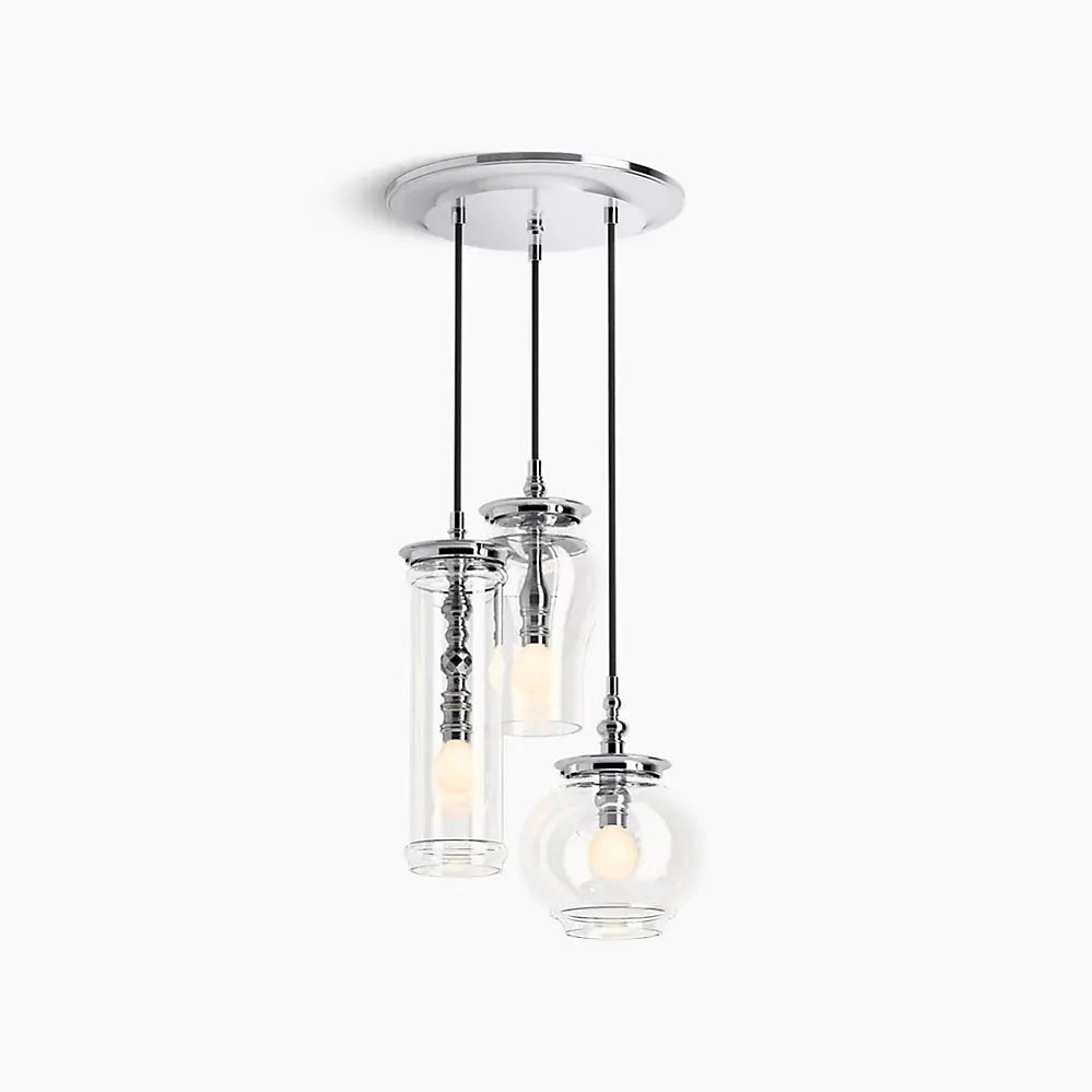 Kohler Damask 3 Light Pendant Cloud 23341-PE03-CPL - Plumbing Market