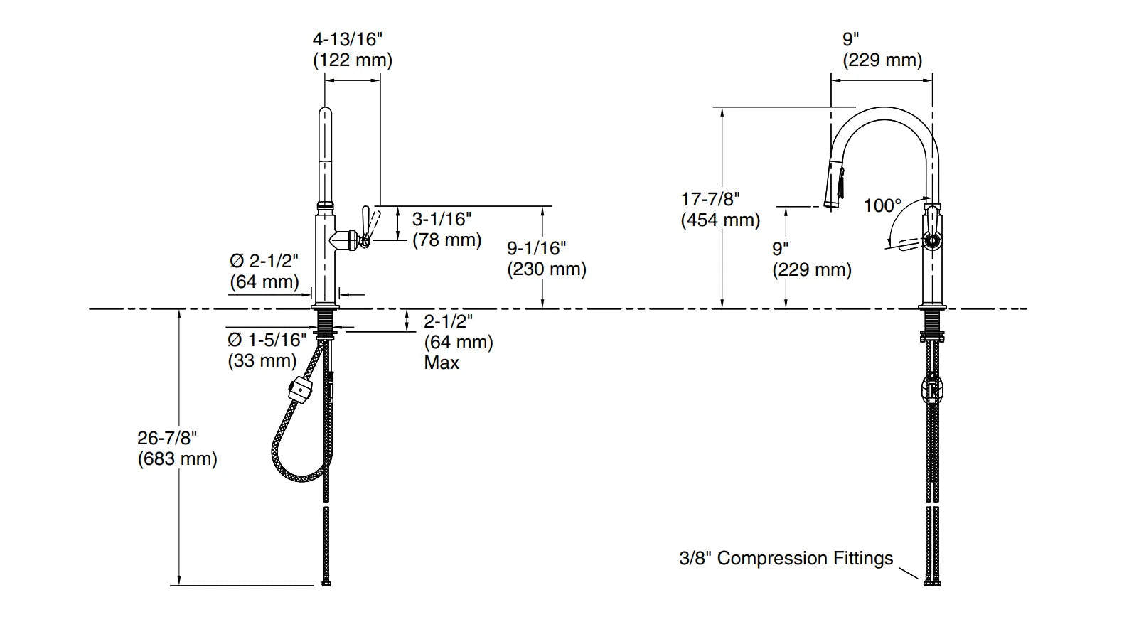 Kohler Edalyn by Studio McGee Pull-down kitchen sink faucet with three-function sprayhead - Plumbing Market