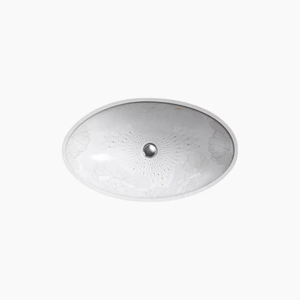 Kohler Empress Bouquet Vintage 24" oval undermount bathroom sink K-14273-SMC-0 - Plumbing Market