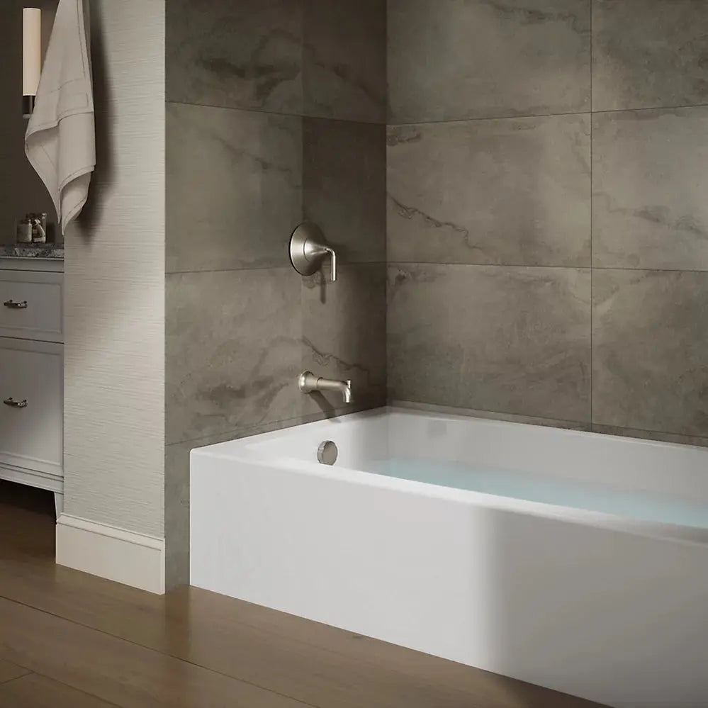 Kohler Entity 60" x 36" alcove bath with left drain K-26107-LA-0 - Plumbing Market