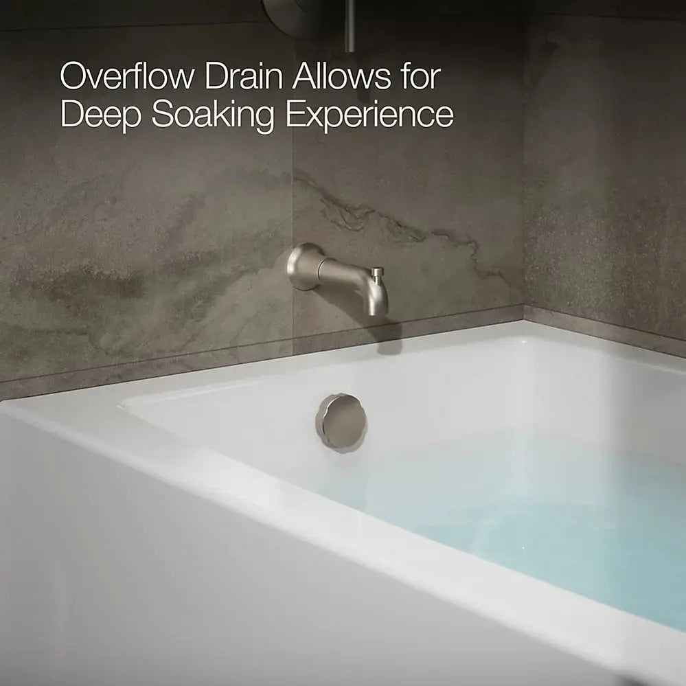 Kohler Entity 60" x 36" alcove bath with left drain K-26107-LA-0 - Plumbing Market