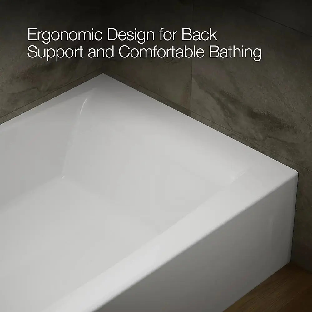 Kohler Entity 60" x 36" alcove bath with left drain K-26107-LA-0 - Plumbing Market