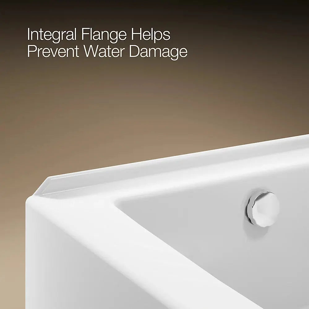 Kohler Entity 60" x 36" alcove bath with left drain K-26107-LA-0 - Plumbing Market