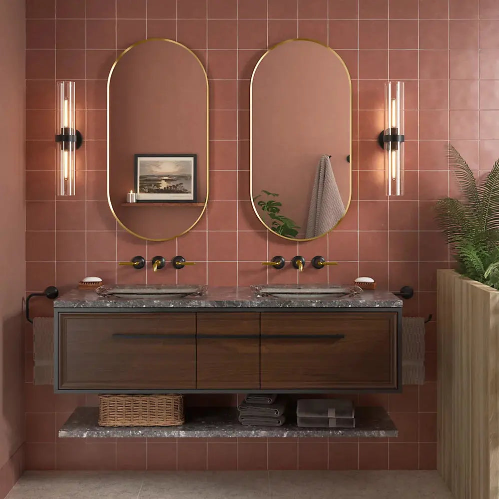 Kohler Essential 20" x 40" capsule framed mirror Moderne Brushed Gold K-26051-BGL - Plumbing Market