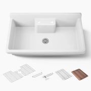 Kohler Farmstead 45" top-/wall-mount single-bowl workstation farmhouse kitchen sink K-21103-2HW-0 - Plumbing Market