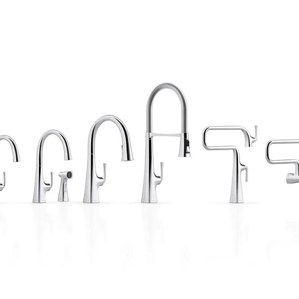 Kohler Graze Pull-down kitchen sink faucet with three-function sprayhead K-22062-CP - Plumbing Market