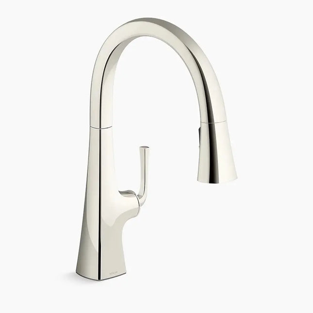 Kohler Graze Pull-down kitchen sink faucet with three-function sprayhead K-22062-SN - Plumbing Market