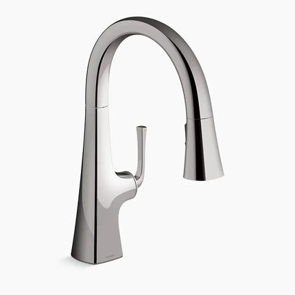 Kohler Graze Pull-down kitchen sink faucet with three-function sprayhead K-22063-TT - Plumbing Market