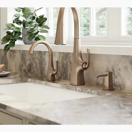 Kohler Graze Pull-down kitchen sink faucet with three-function sprayhead K-22063-VS - Plumbing Market