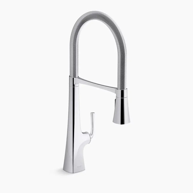 Kohler Graze Semi-professional kitchen sink faucet with three-function sprayhead K-22060-CP - Plumbing Market